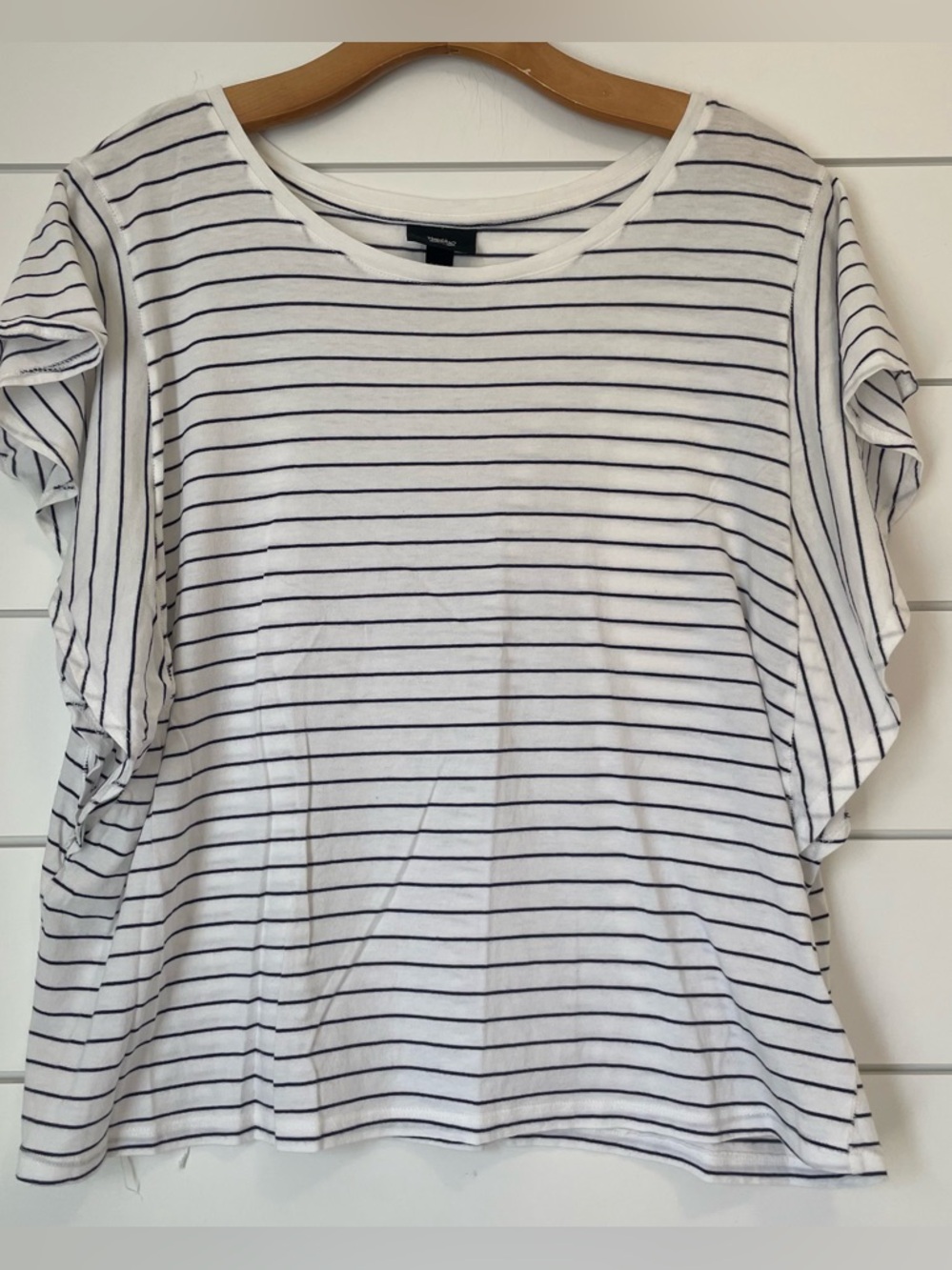 a new day White and Black Striped Short Sleeve Tee